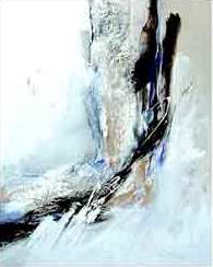 "Untitled" I (New Year's Eve) - 35"x28" - Berlin 2000 - mixed technique on canvas (private collection Sabine und Thomas Heymel, Berlin)