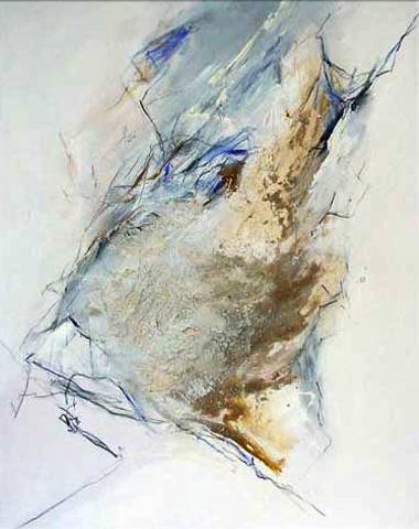 "Untitled" I - 45"x35" - Berlin 2001 - mixed technique on canvas