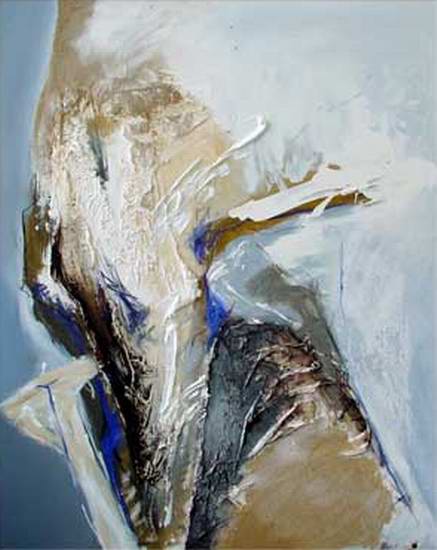 "Untitled" XXVII - 45"x35" - Berlin 2001 - mixed technique on canvas 