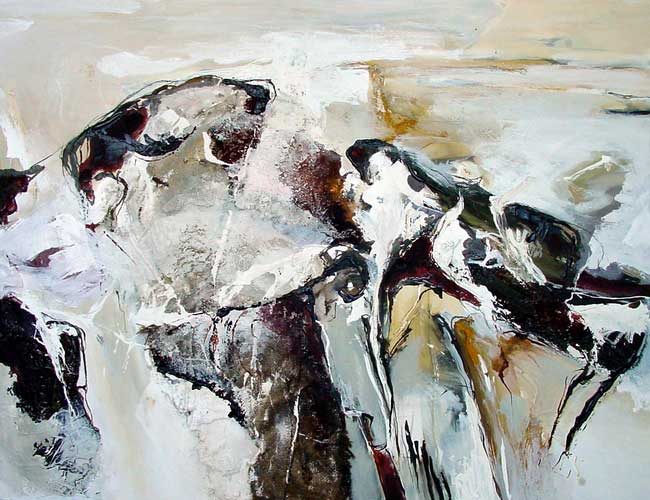 "Untitled" VII - 100x130 cm - Berlin 2005 - mixed technique on canvas