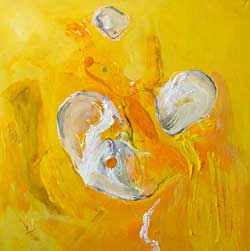 "Ohne Titel" X  - 80x80 cm - Berlin 2005 - Encaustic, Mischtechnik auf Leinwand