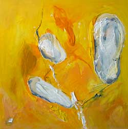 "Ohne Titel" XII  - 80x80 cm - Berlin 2005 -  Encaustic-Mischtechnik auf Leinwand